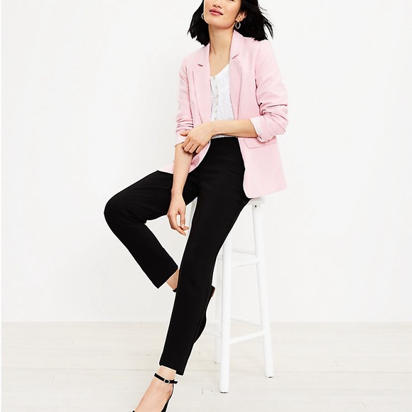 LOFT buttons packets folded hem slime black pants size 12 - Picture 1 of 10